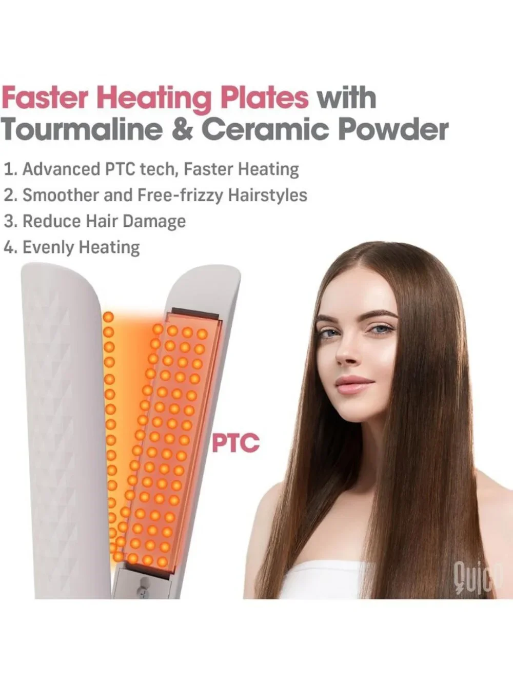 Professional Flat Iron Hair Straightener for Women, 110-240V, Sleek & Smooth